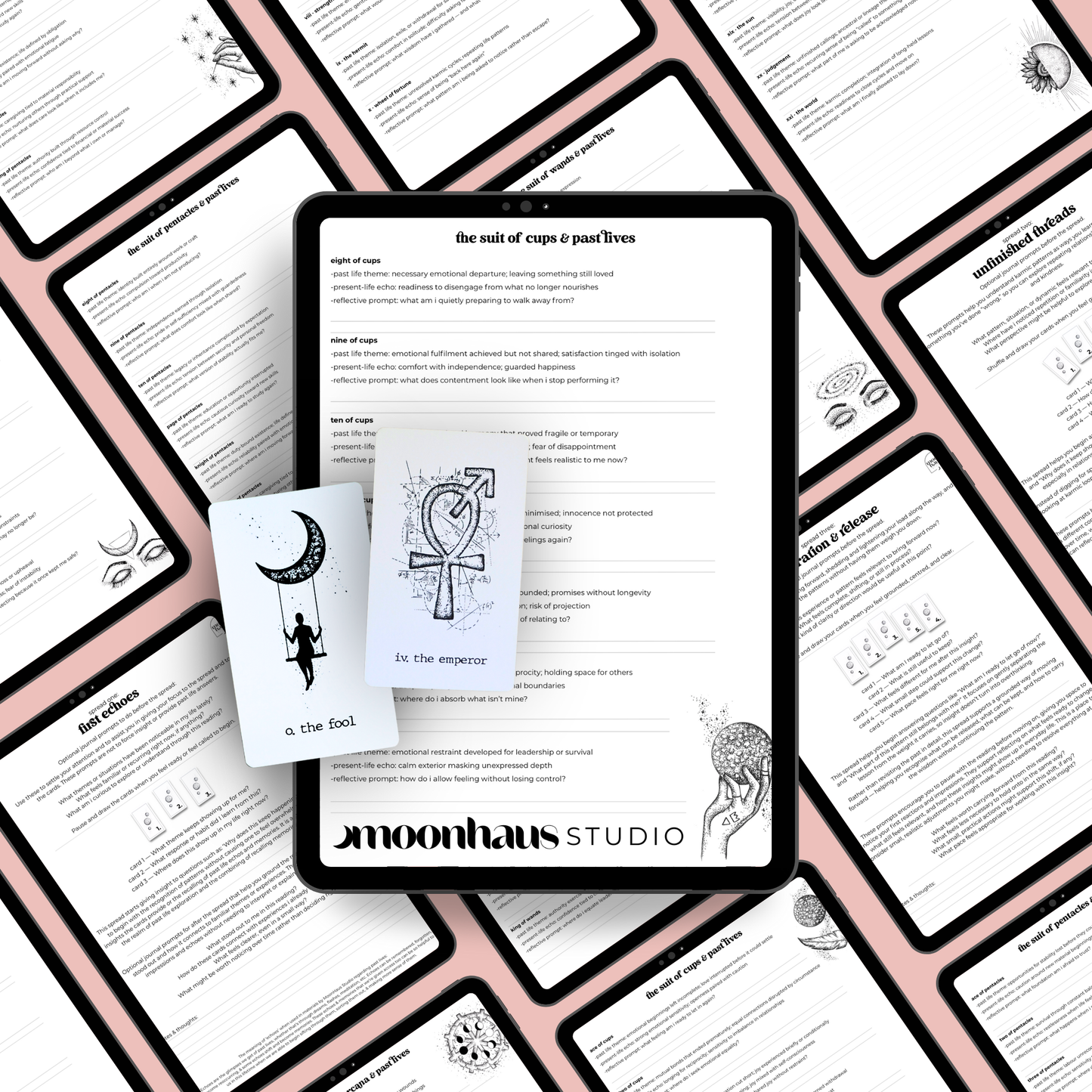 Tarot Cheat Sheet: Past Lives | Karmic Ties, Akashic Records, PDF Printable, Goodnotes and Notability