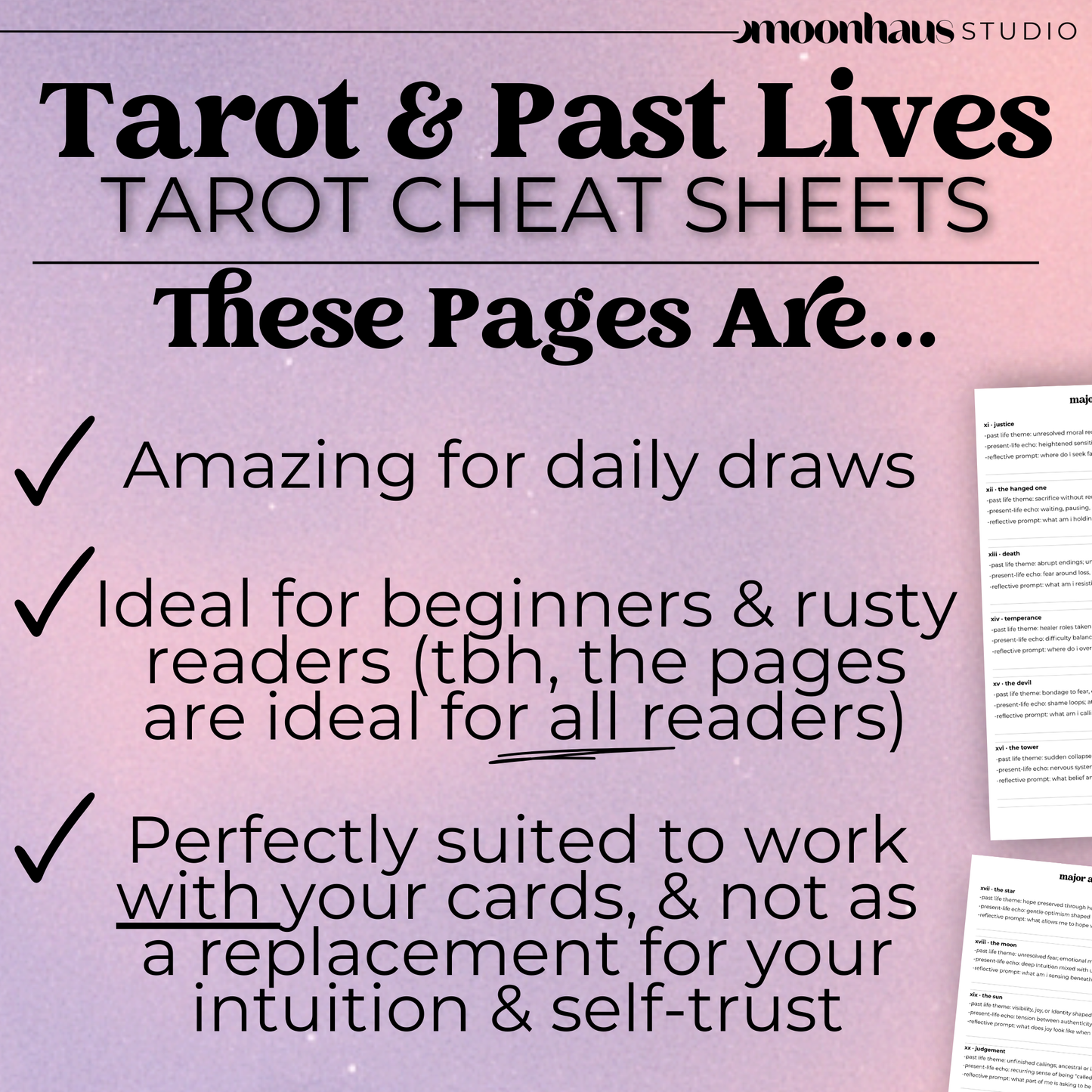 Tarot Cheat Sheet: Past Lives | Karmic Ties, Akashic Records, PDF Printable, Goodnotes and Notability
