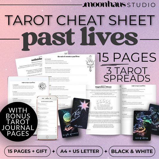 Tarot Cheat Sheet: Past Lives | Karmic Ties, Akashic Records, PDF Printable, Goodnotes and Notability