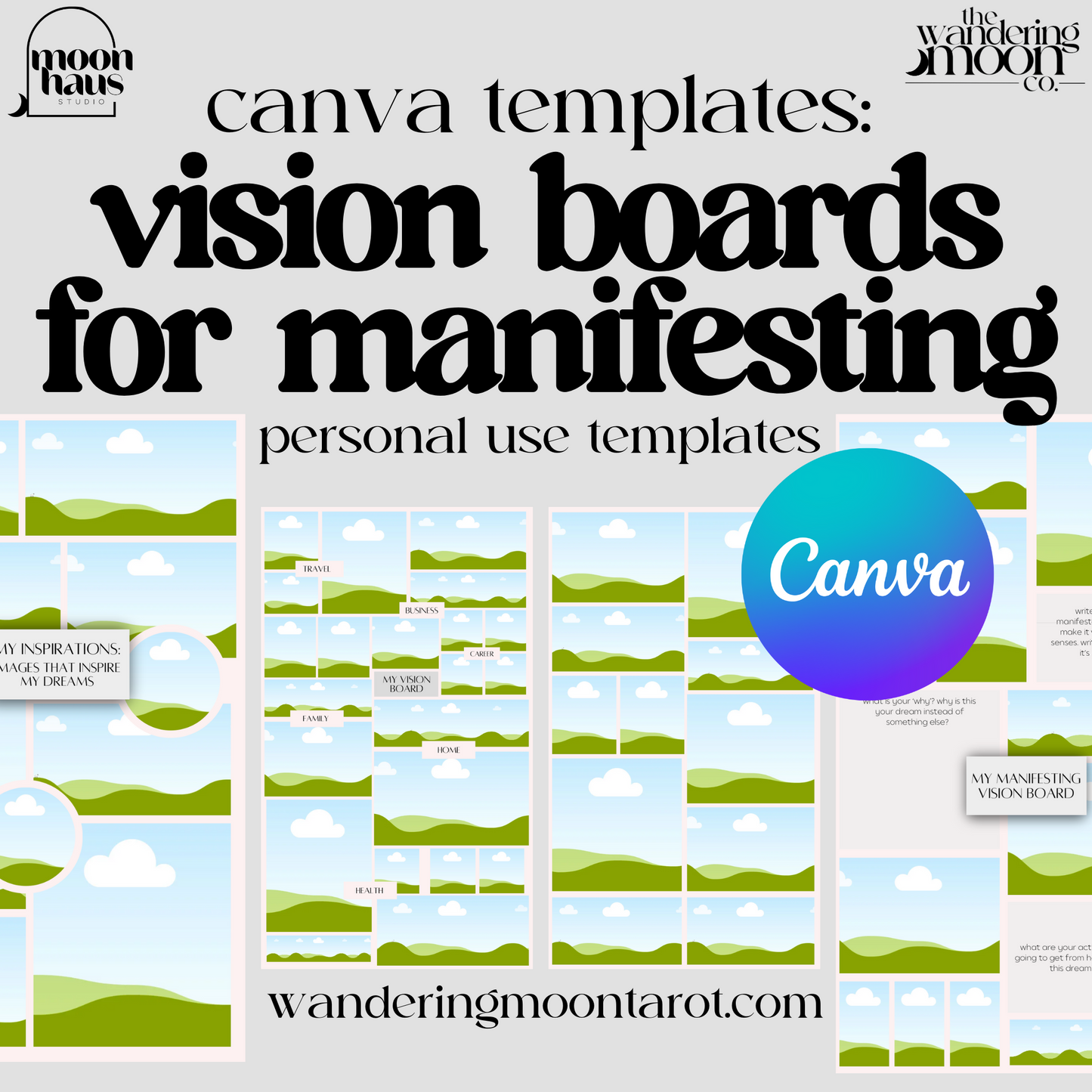 vision boards for manifestation: canva template