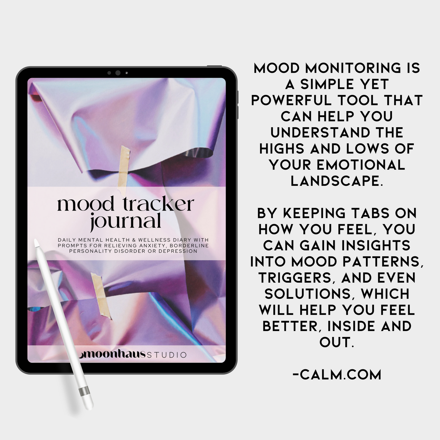 digital journal: mood tracker, aesthetic journal, mental health journal, depression, anxiety, mental wellness, chronic pain & illness