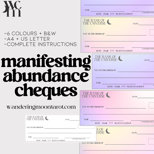 checks for manifesting abundance download - cheques for manifestation - The Wandering Moon Co.