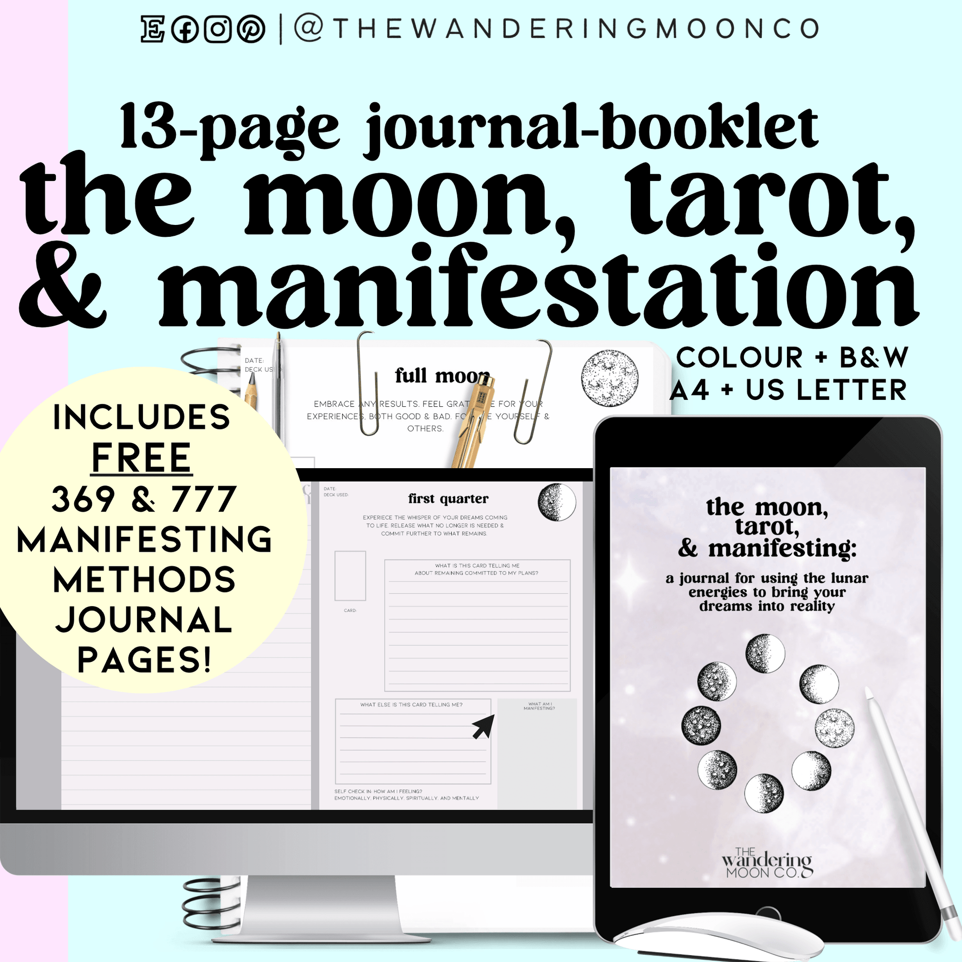 manifesting moon: 13-page booklet for digital download - The Wandering Moon Co.