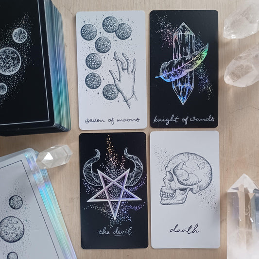 midnight sky & wandering moon tarot: aesthetic indie tarot deck bundle set - The Wandering Moon Co.