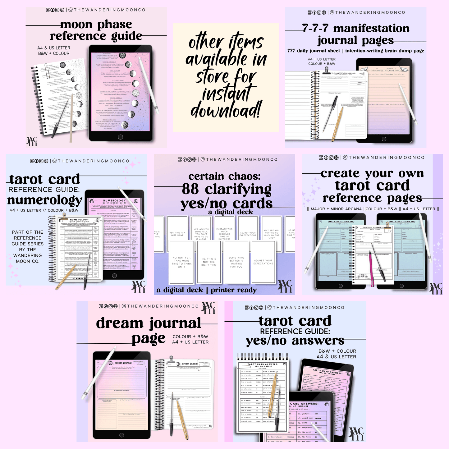 pain tracker journal page canva template | spoonie chronic pain illness | fibro endo - The Wandering Moon Co.