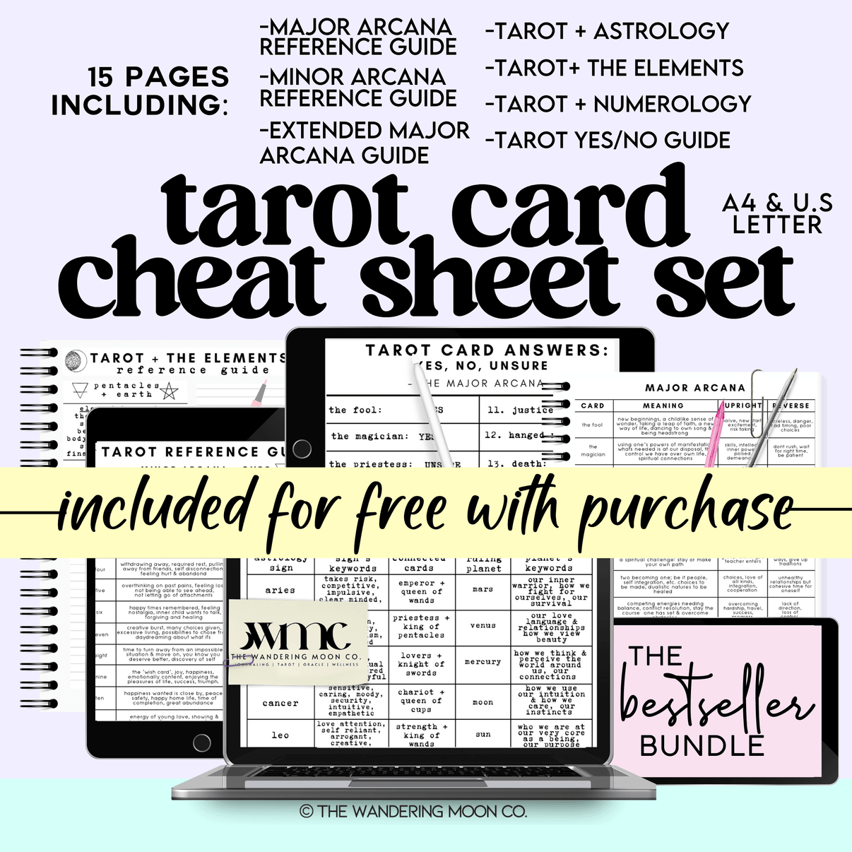tarot workbook-journal: printable - the fool’s world – moon haus studio