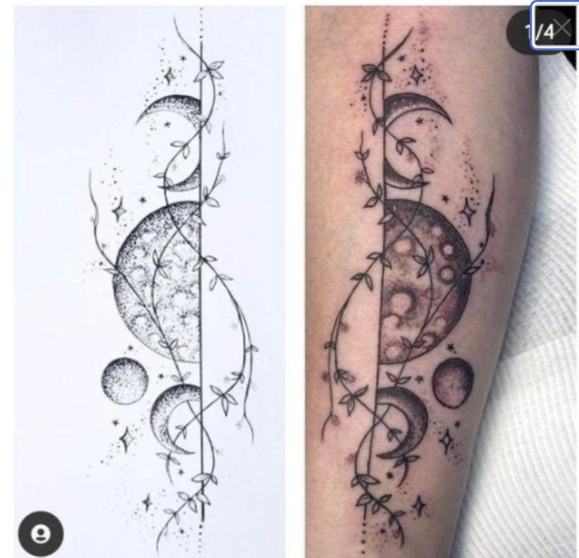 tarot card artwork tattoo pass, original art design usage permission - The Wandering Moon Co.