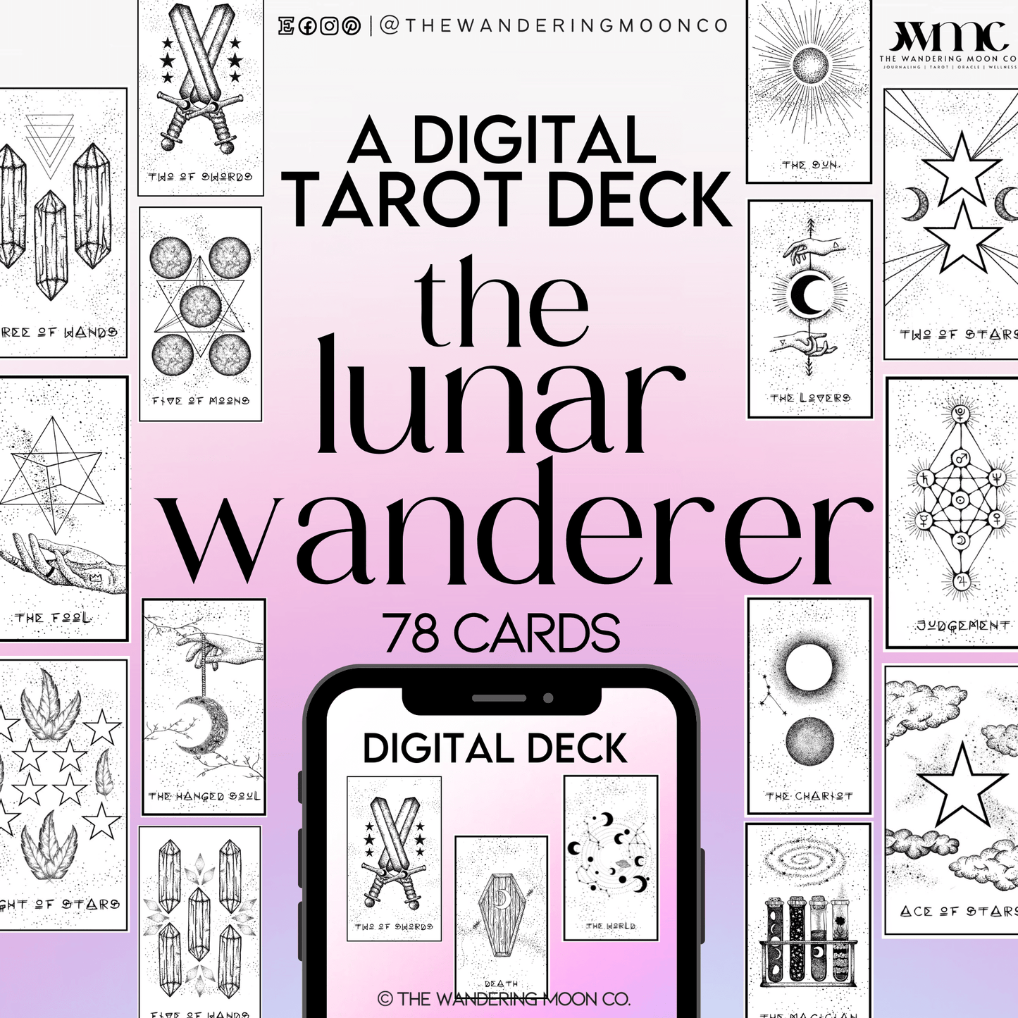 tarot card cheat sheet: tarot & the 12 houses of astrology instant download - The Wandering Moon Co.