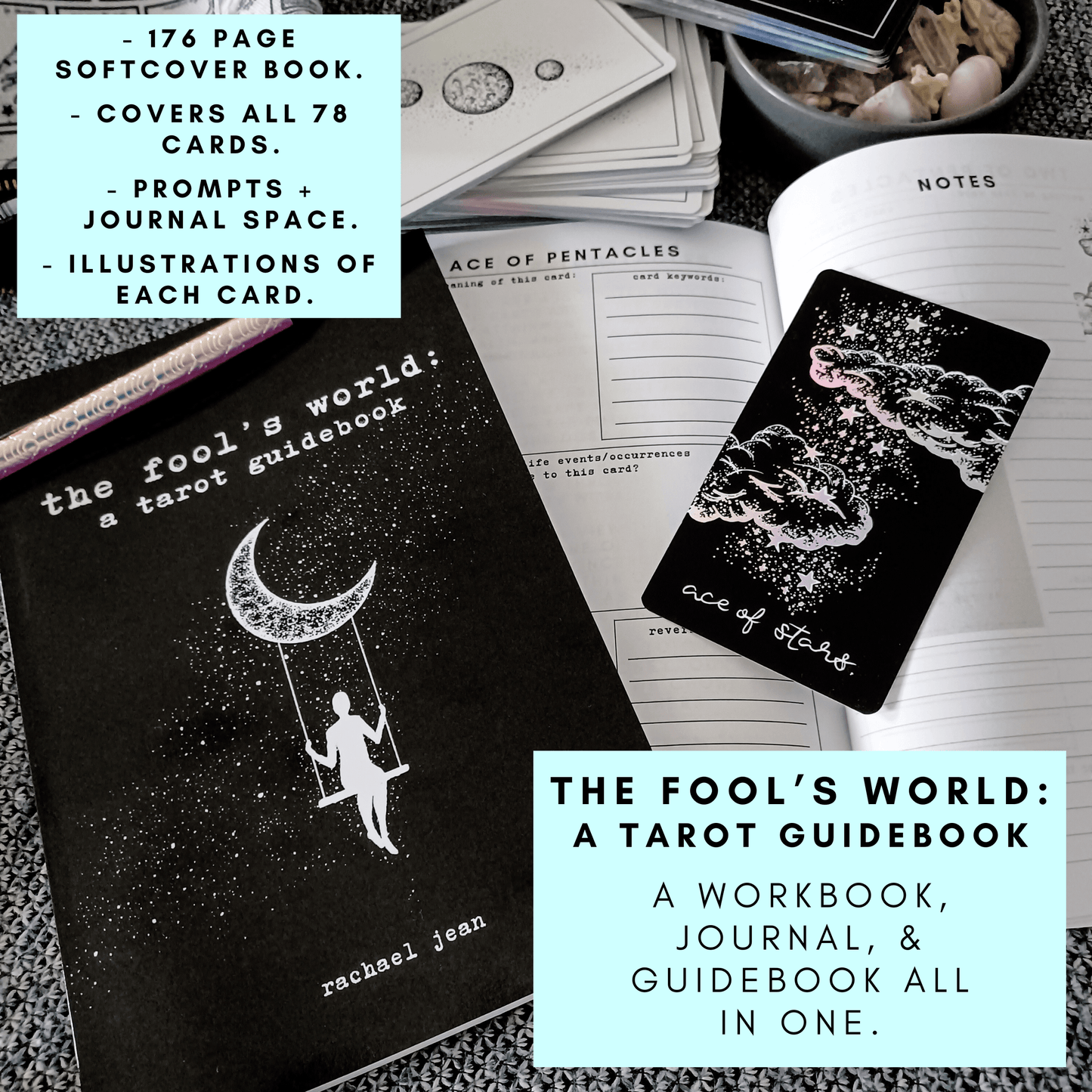 tarot card workbook: a guidebook journal (softcover) - The Wandering Moon Co.