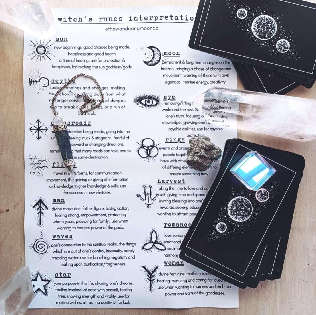 witches runes pendulum chart, use the witches runes to divine messages ...